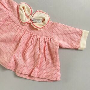 Vintage Lord & Taylor Pink Diamond Textured Peter Pan Collared Top